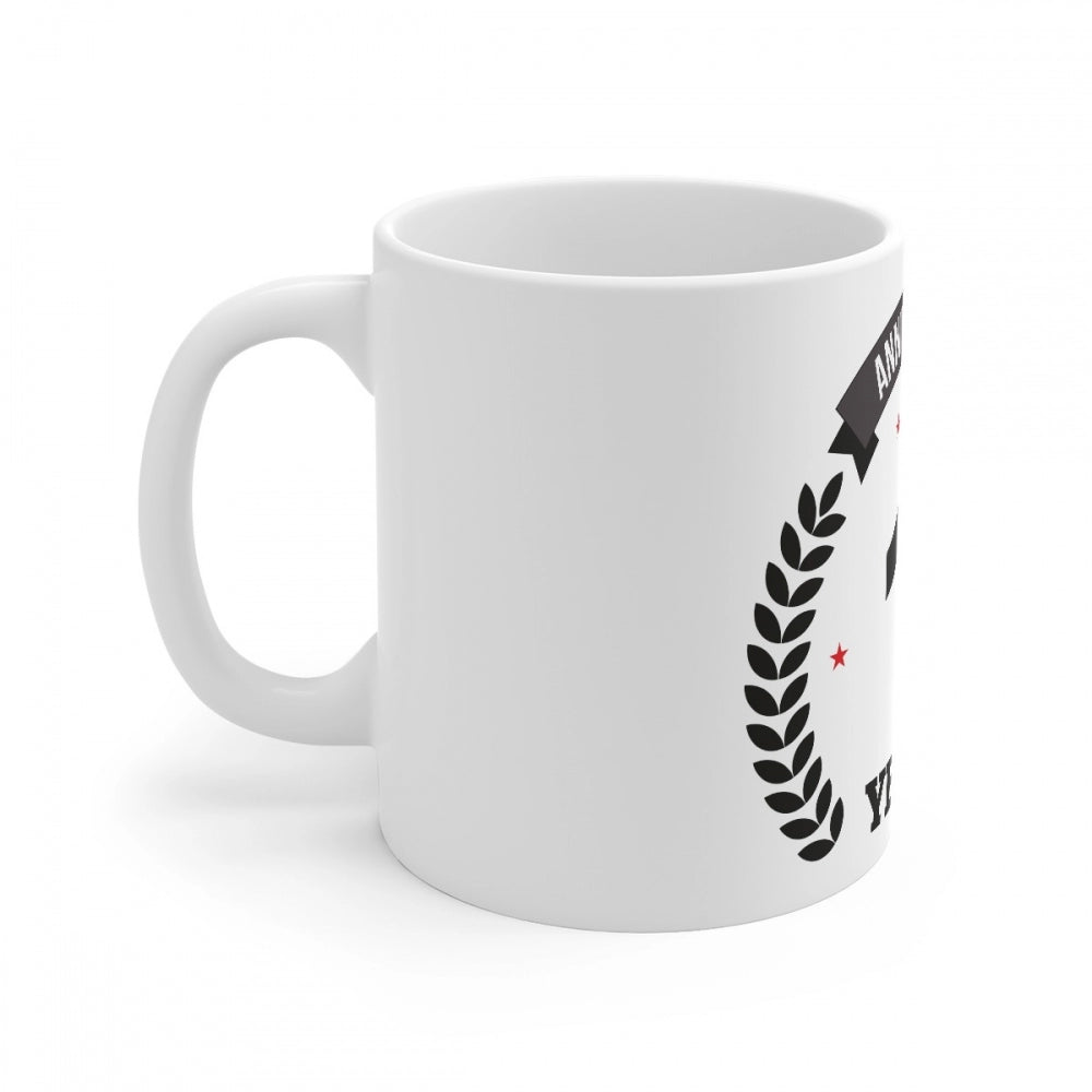 Ceramic 45th Anniversary Printed Coffee Mug (Color: White, Capacity:330ml) - GillKart