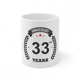 Ceramic 33rd Anniversary Printed Coffee Mug (Color: White, Capacity:330ml) - GillKart