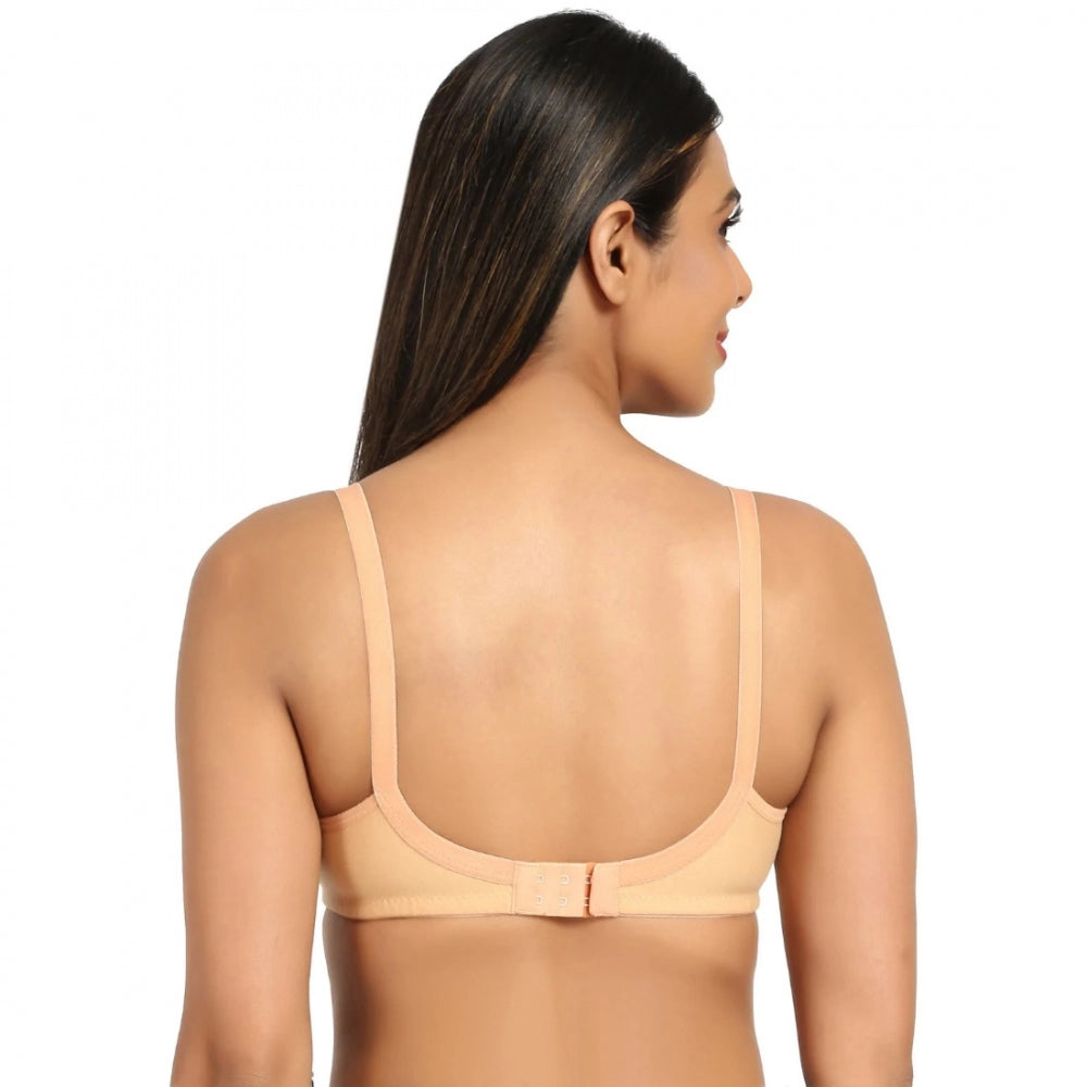 Women's Cotton Blend Mother Care Full Coverage Feeding Bra Non Padded (Sandalwood) - GillKart