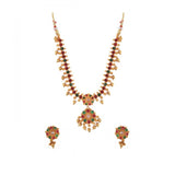 Women's Elegent Brass Kempu Chain Jewellery Set (Multi Color, Free Size) - GillKart