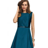 Women's Taffeta Silk Western Wear Flare Long Gown (Sea Green) - GillKart