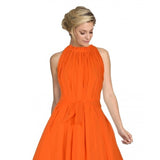 Women's Georgette Western Wear Flare Long Gown (Orange) - GillKart