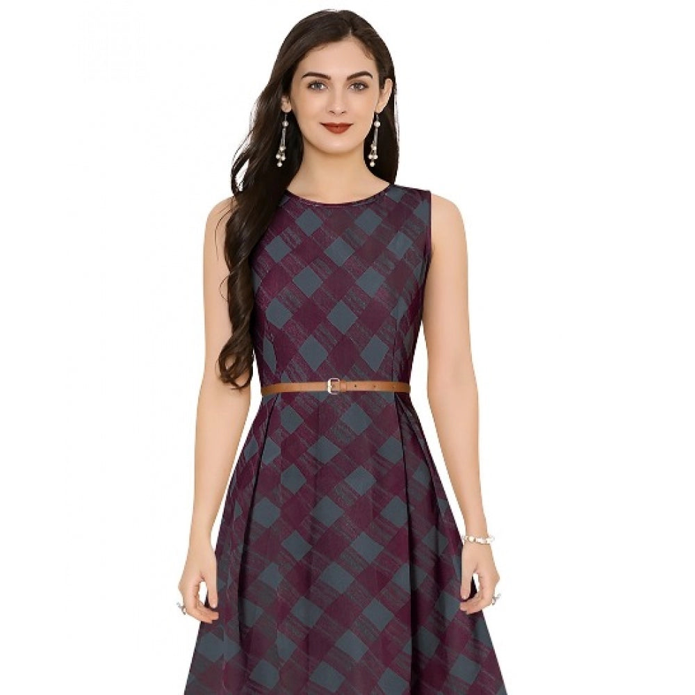 Women's Georgette Western Wear Flare Long Gown (Maroon) - GillKart