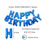 14Th Happy Birthday Decoration Combo With Foil And Star Balloons (Blue, Silver) - GillKart