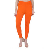 Womens Cotton Stretchable Skin Fit Ankle Length Leggings Orange