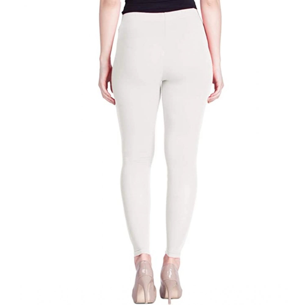 Women's Cotton Stretchable Skin Fit Ankle Length Leggings (White)