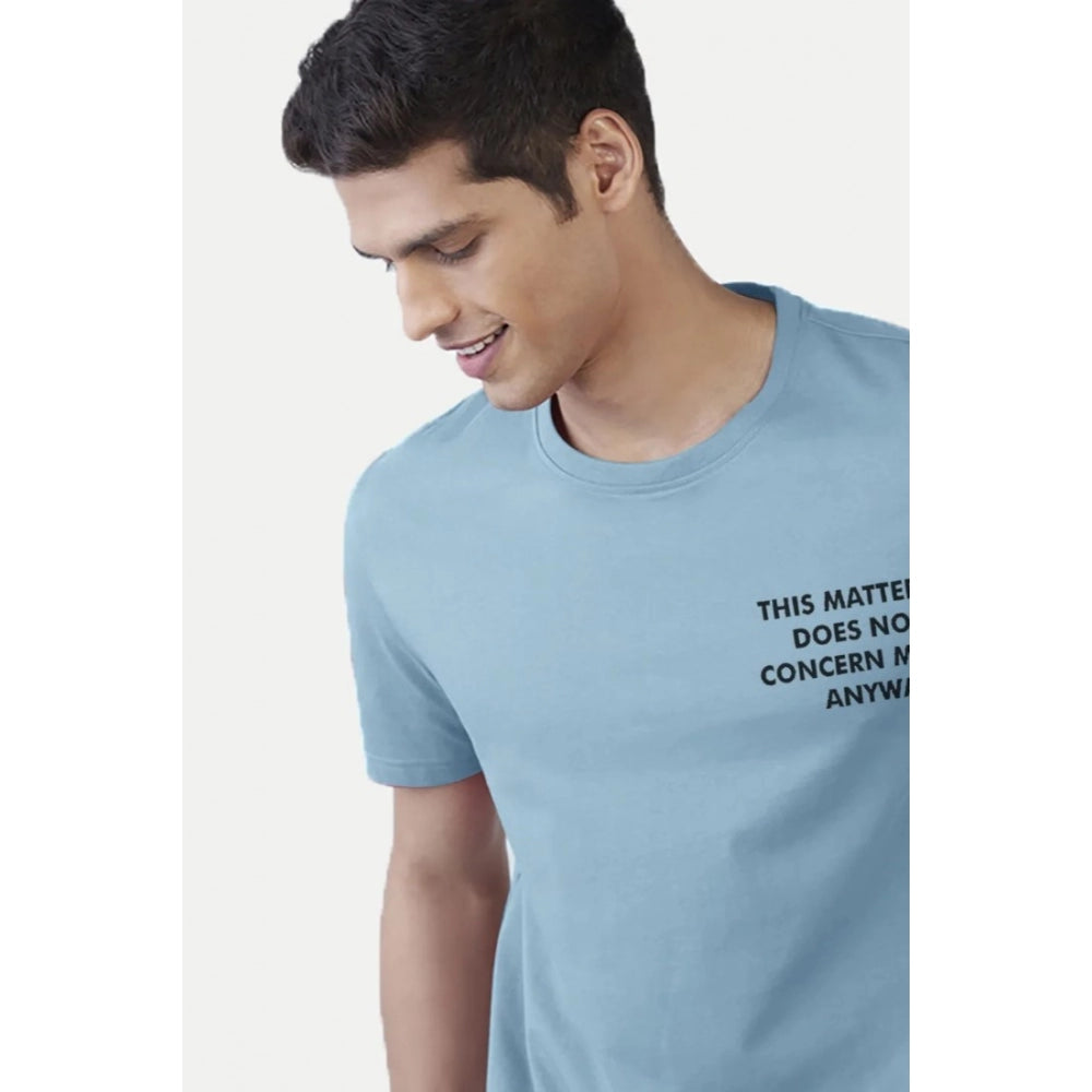 Men's Casual Half sleeve Printed Cotton Round Neck T-shirt (Teal) - GillKart