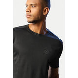 Men's Casual Half sleeve Solid Polyester Crew Neck T-shirt (Black) - GillKart