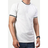 Men's Casual Half sleeve Solid Polyester Crew Neck T-shirt (Ecru) - GillKart