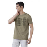 Men's Casual Half sleeve Printed Cotton Crew Neck T-shirt (Green) - GillKart