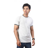 Men's Casual Half sleeve Solid Polyester Crew Neck T-shirt (Ecru) - GillKart