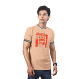 Men's Casual Half sleeve Printed Cotton Crew Neck T-shirt (Coral) - GillKart