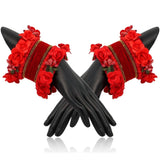 Women's Red Color Floral Bangles Set: 2.4 - GillKart