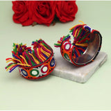 Women's Multi Color Oxidised Thread Work 1 Pair Of Adjustable Bracelet - GillKart