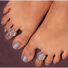 Women's Multi Color Assorted Design Adjustable Toe Rings Combo Of 2 Pairs - GillKart