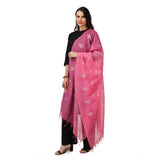 Women's Cotton Embroidered Dupatta (Pink, Length: 2.25 to 2.50 Mtr) - GillKart