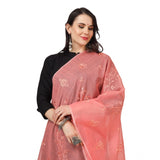 Women's Cotton Embroidered Dupatta (Peach, Length: 2.25 to 2.50 Mtr) - GillKart