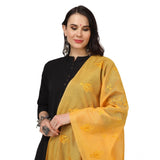 Women's Cotton Embroidered Dupatta (Yellow, Length: 2.25 to 2.50 Mtr) - GillKart