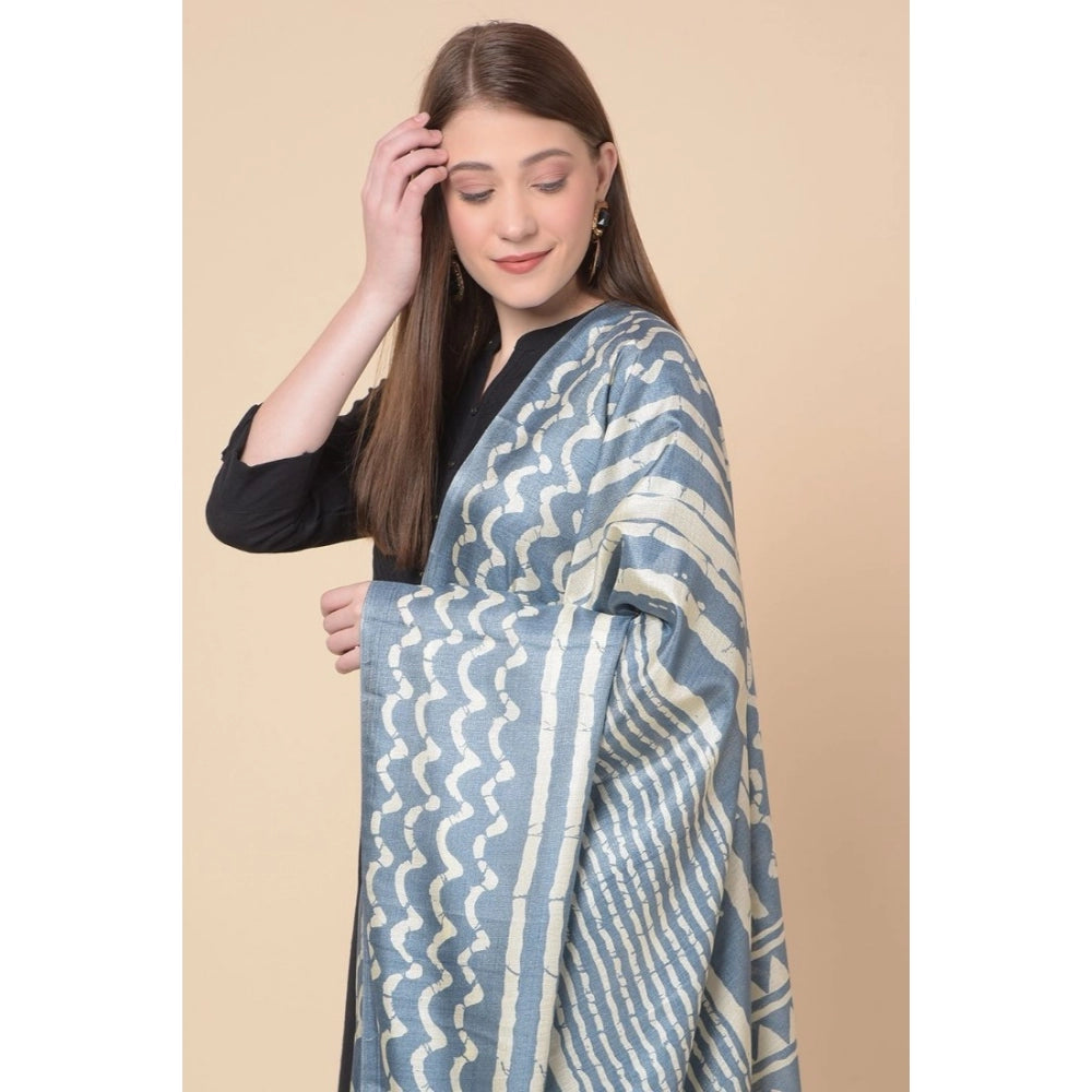 Women's Art Silk Printed Dupatta (Grey, Length: 2.25 to 2.50 Mtr) - GillKart