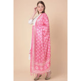 Women's Art Silk Printed Dupatta (Pink, Length: 2.25 to 2.50 Mtr) - GillKart