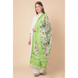 Women's Art Silk Printed Dupatta (Light Green, Length: 2.25 to 2.50 Mtr) - GillKart