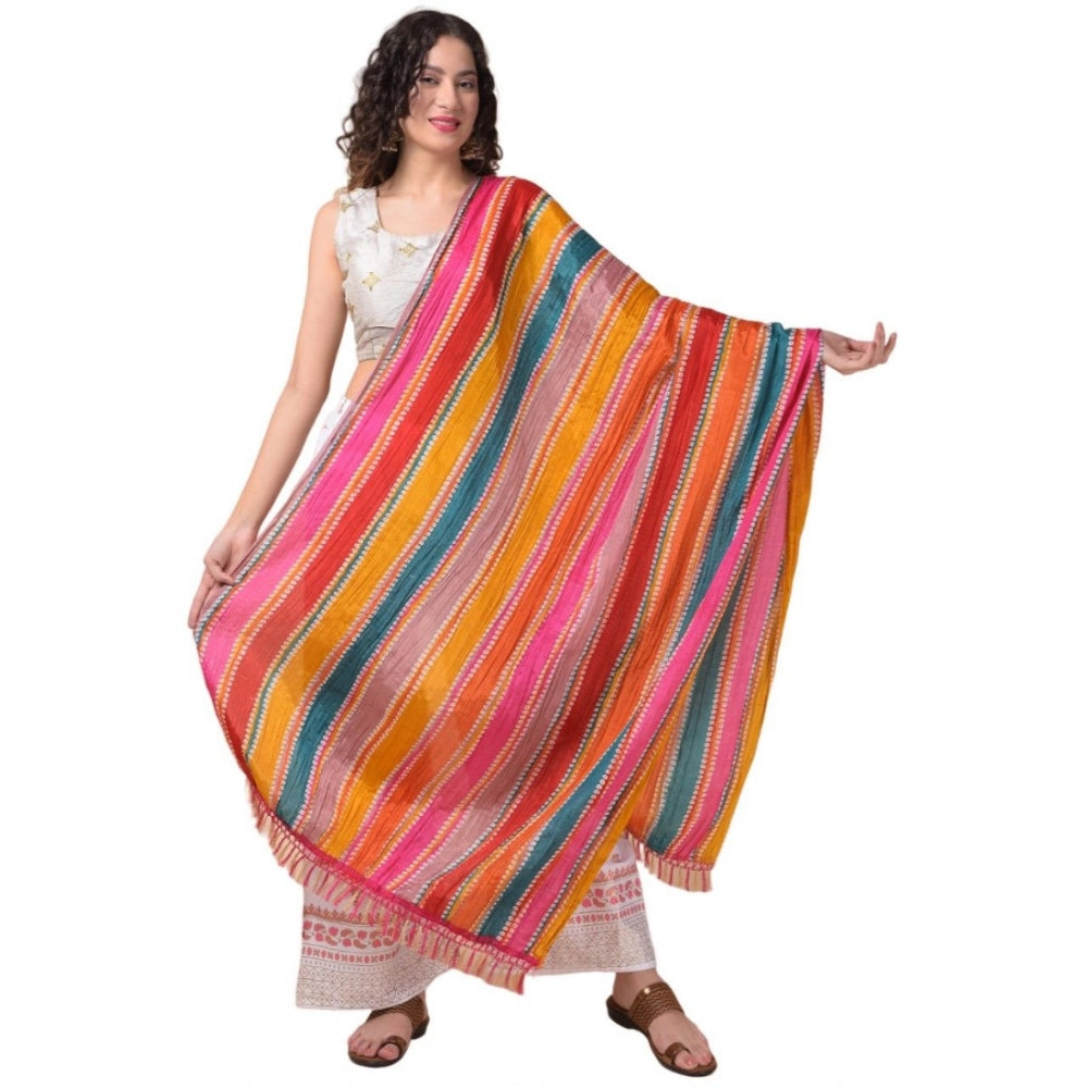 Women's Chanderi Printed Dupatta (Multicolor, Length: 2.25 to 2.50 Mtr) - GillKart