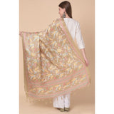 Women's Art Silk Printed Dupatta (Light Brown, Length: 2.25 to 2.50 Mtr) - GillKart