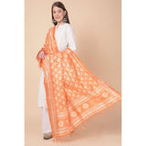 Women's Art Silk Printed Dupatta (Orange, Length: 2.25 to 2.50 Mtr) - GillKart