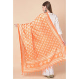 Women's Art Silk Printed Dupatta (Orange, Length: 2.25 to 2.50 Mtr) - GillKart