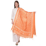 Women's Art Silk Printed Dupatta (Orange, Length: 2.25 to 2.50 Mtr) - GillKart