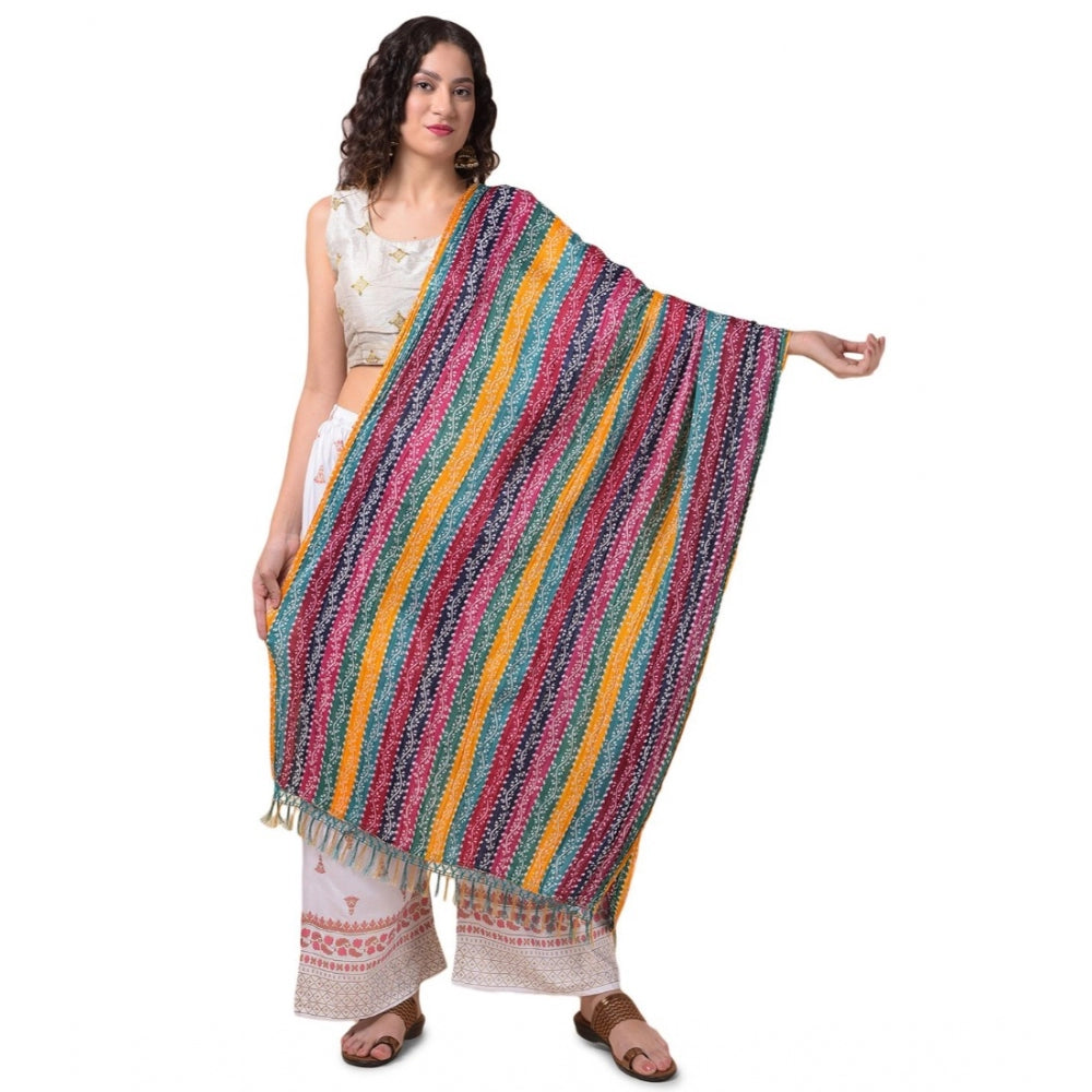 Women's Chanderi Printed Dupatta (Multicolor, Length: 2.25 to 2.50 Mtr) - GillKart