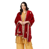 Women's Velvet Gotta Patti Dupatta (Maroon, Length: 2.25 to 2.50 Mtr) - GillKart