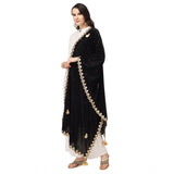 Women's Velvet Gotta Patti Dupatta (Black, Length: 2.25 to 2.50 Mtr) - GillKart