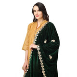 Women's Velvet Gotta Patti Dupatta (Green, Length: 2.25 to 2.50 Mtr) - GillKart