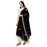 Women's Velvet Gotta Patti Dupatta (Black, Length: 2.25 to 2.50 Mtr) - GillKart