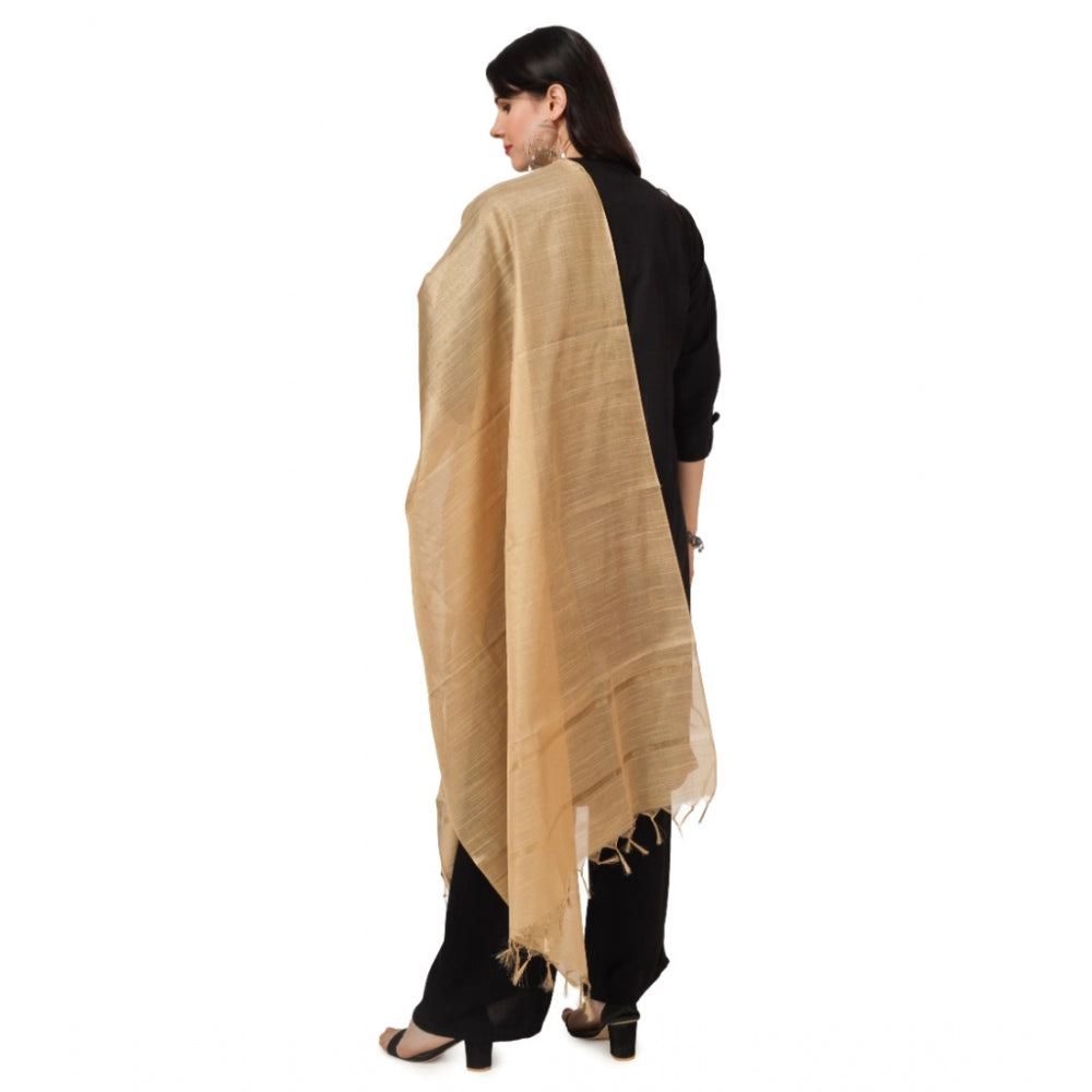 Women's Chanderi Solid Dupatta (Gold, Length: 2.25 to 2.50 Mtr) - GillKart