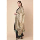 Women's Art Silk Printed Dupatta (Gold, Length: 2.25 to 2.50 Mtr) - GillKart