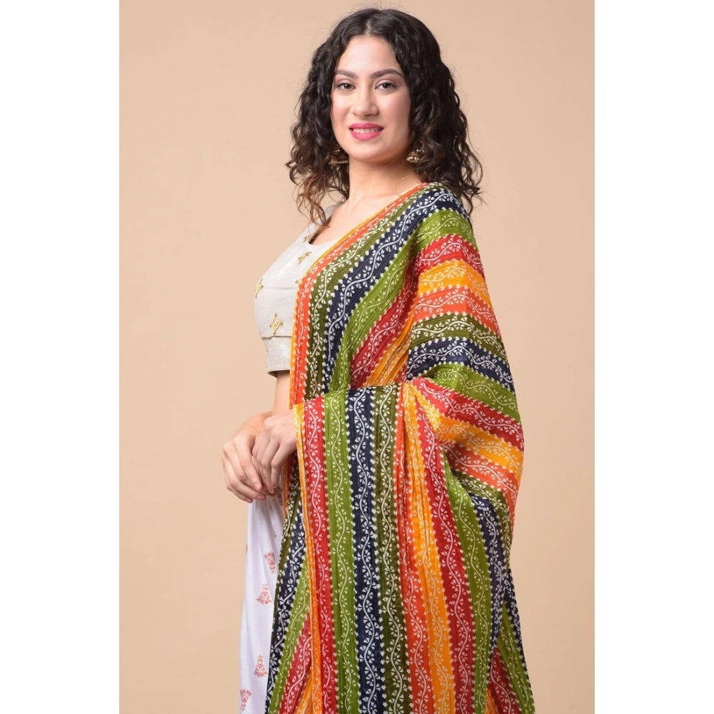 Women's Chanderi Printed Dupatta (Multicolor, Length: 2.25 to 2.50 Mtr) - GillKart