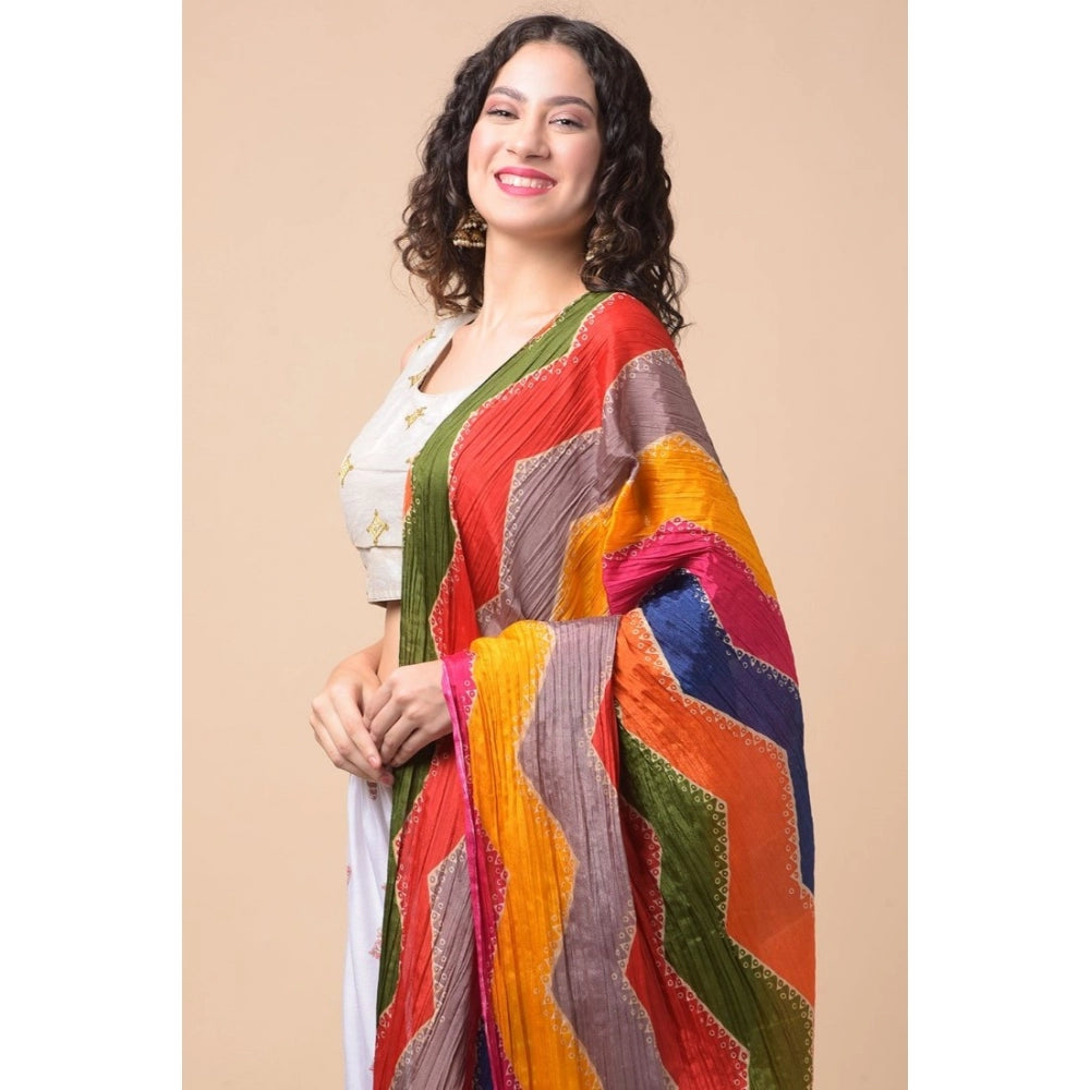 Women's Chanderi Printed Dupatta (Multicolor, Length: 2.25 to 2.50 Mtr) - GillKart