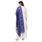 Women's Cotton Embroidered Dupatta (Blue, Length: 2.25 to 2.50 Mtr) - GillKart