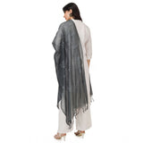 Women's Cotton Embroidered Dupatta (Grey, Length: 2.25 to 2.50 Mtr) - GillKart