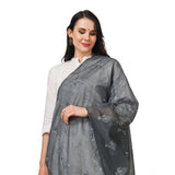 Women's Cotton Embroidered Dupatta (Grey, Length: 2.25 to 2.50 Mtr) - GillKart