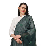 Women's Cotton Embroidered Dupatta (Green, Length: 2.25 to 2.50 Mtr) - GillKart