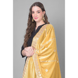 Women's Velvet Gotta Patti Dupatta (Gold, Length: 2.25 to 2.50 Mtr) - GillKart