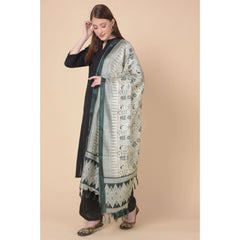 Women's Art Silk Printed Dupatta (Grey, Length: 2.25 to 2.50 Mtr) - GillKart