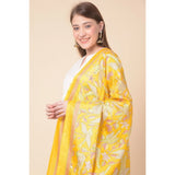 Women's Art Silk Printed Dupatta (Yellow, Length: 2.25 to 2.50 Mtr) - GillKart