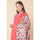 Women's Art Silk Printed Dupatta (Red, Length: 2.25 to 2.50 Mtr) - GillKart