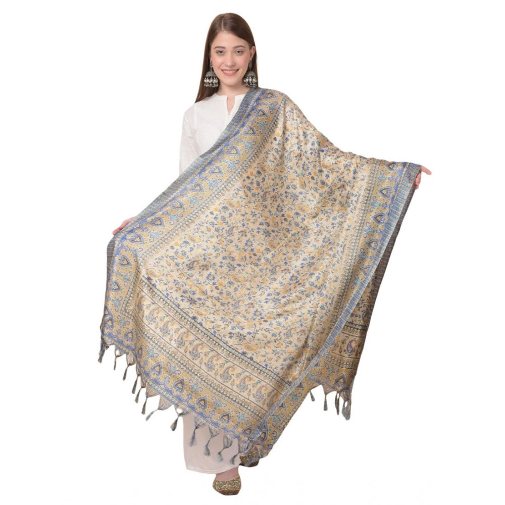 Women's Art Silk Printed Dupatta (Grey, Length: 2.25 to 2.50 Mtr) - GillKart