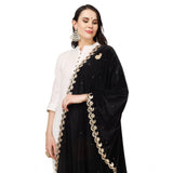 Women's Velvet Gotta Patti Dupatta (Black, Length: 2.25 to 2.50 Mtr) - GillKart