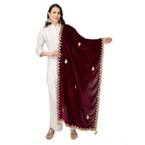 Women's Velvet Gotta Patti Dupatta (Purple, Length: 2.25 to 2.50 Mtr) - GillKart